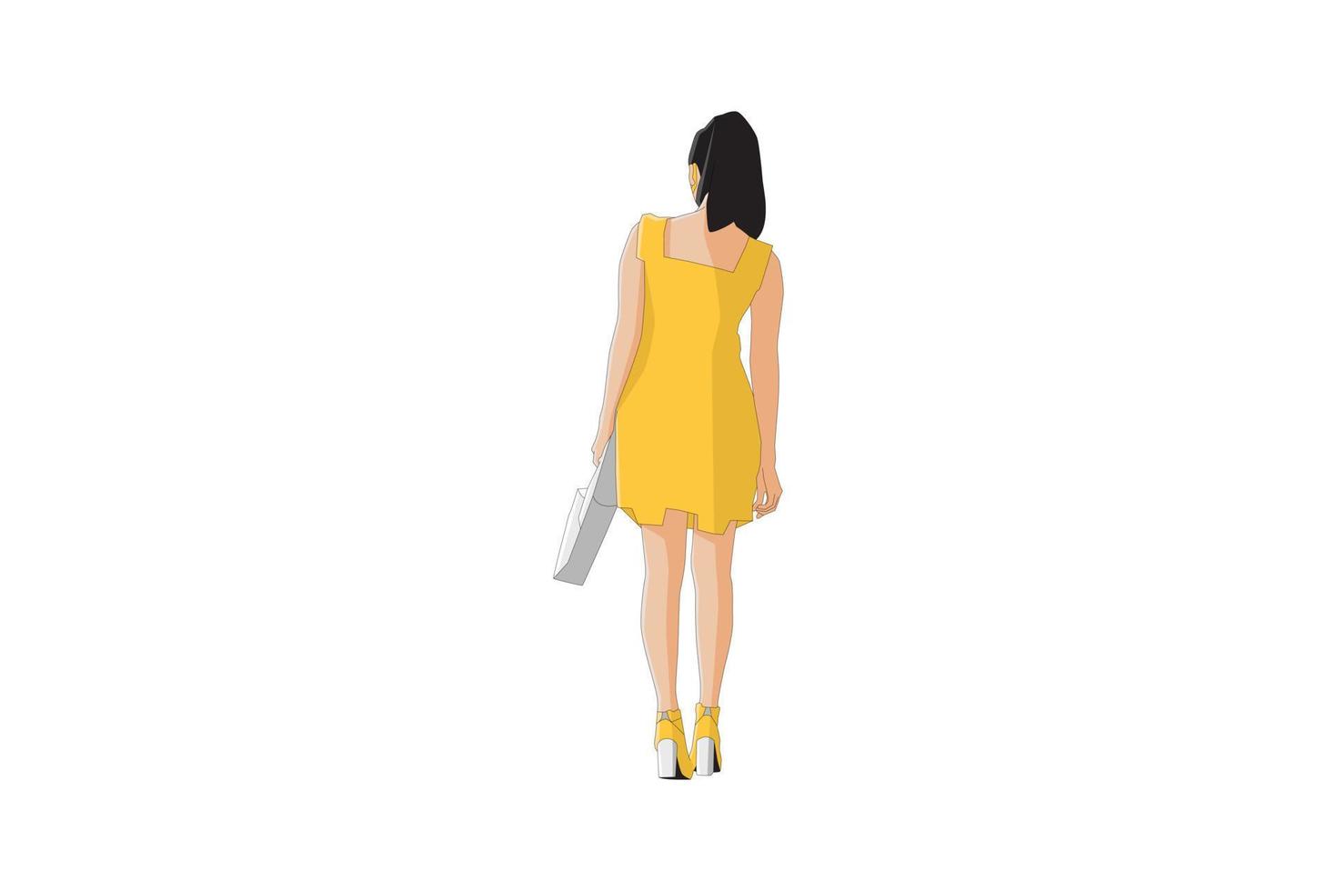 ilustración vectorial de mujeres elegantes caminando vector