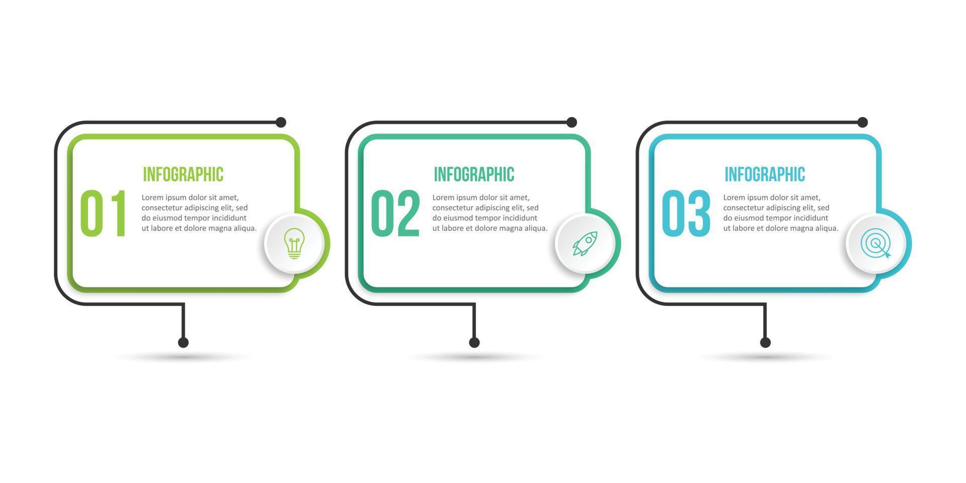 Vector infographic design template with 3 options or steps