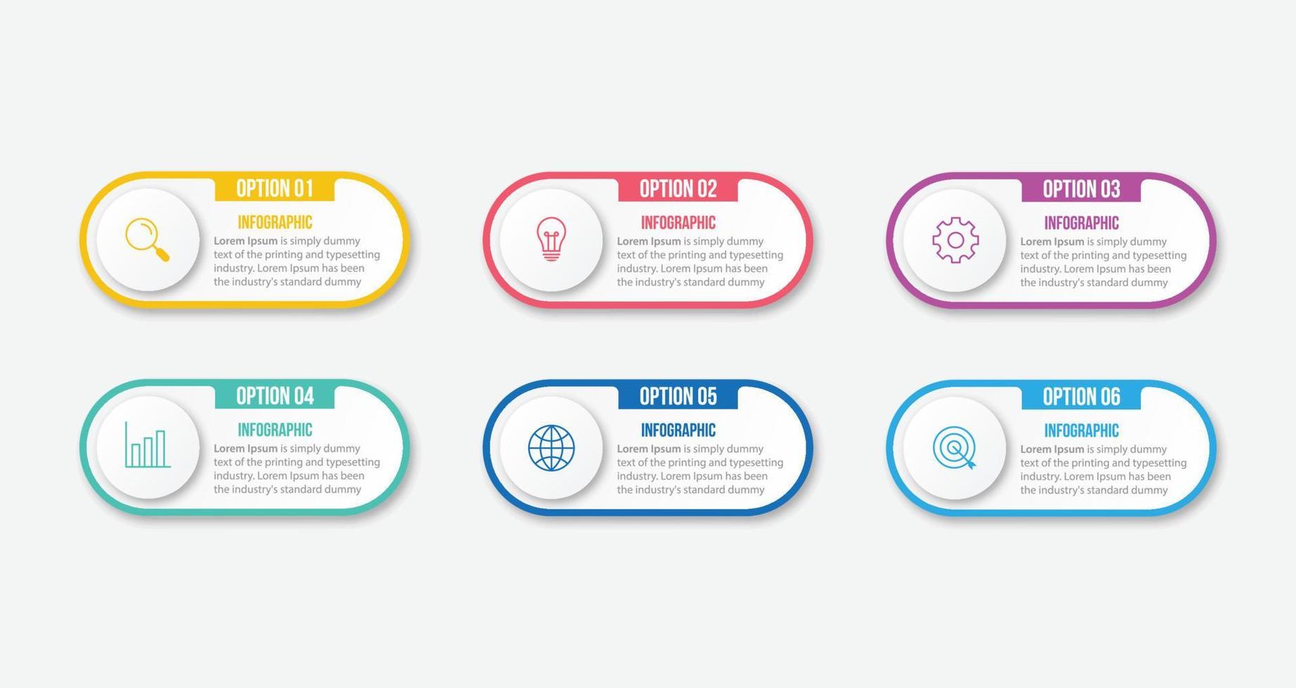 plantilla de diseño infográfico empresarial con opción número 6. ilustración vectorial vector