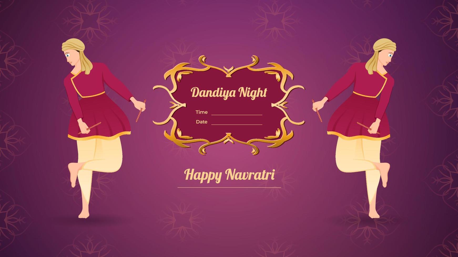 Dandiya vector banner, Happy Navratri.
