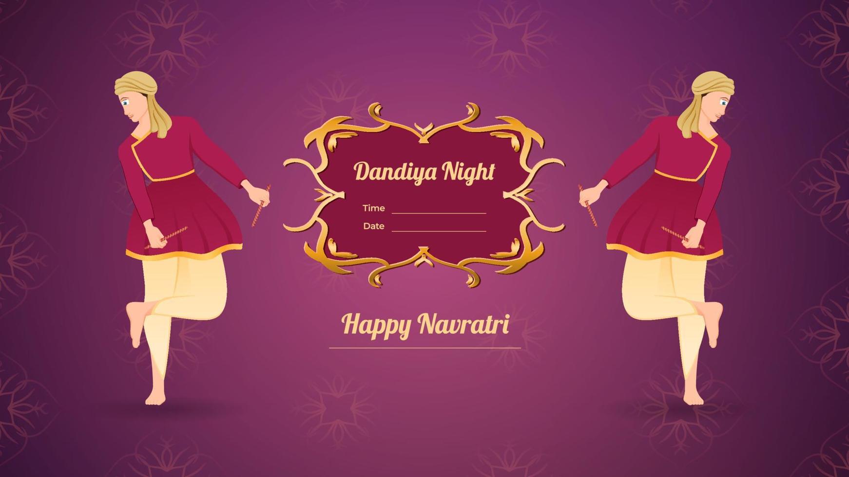 pancarta vectorial dandiya, feliz navratri. vector