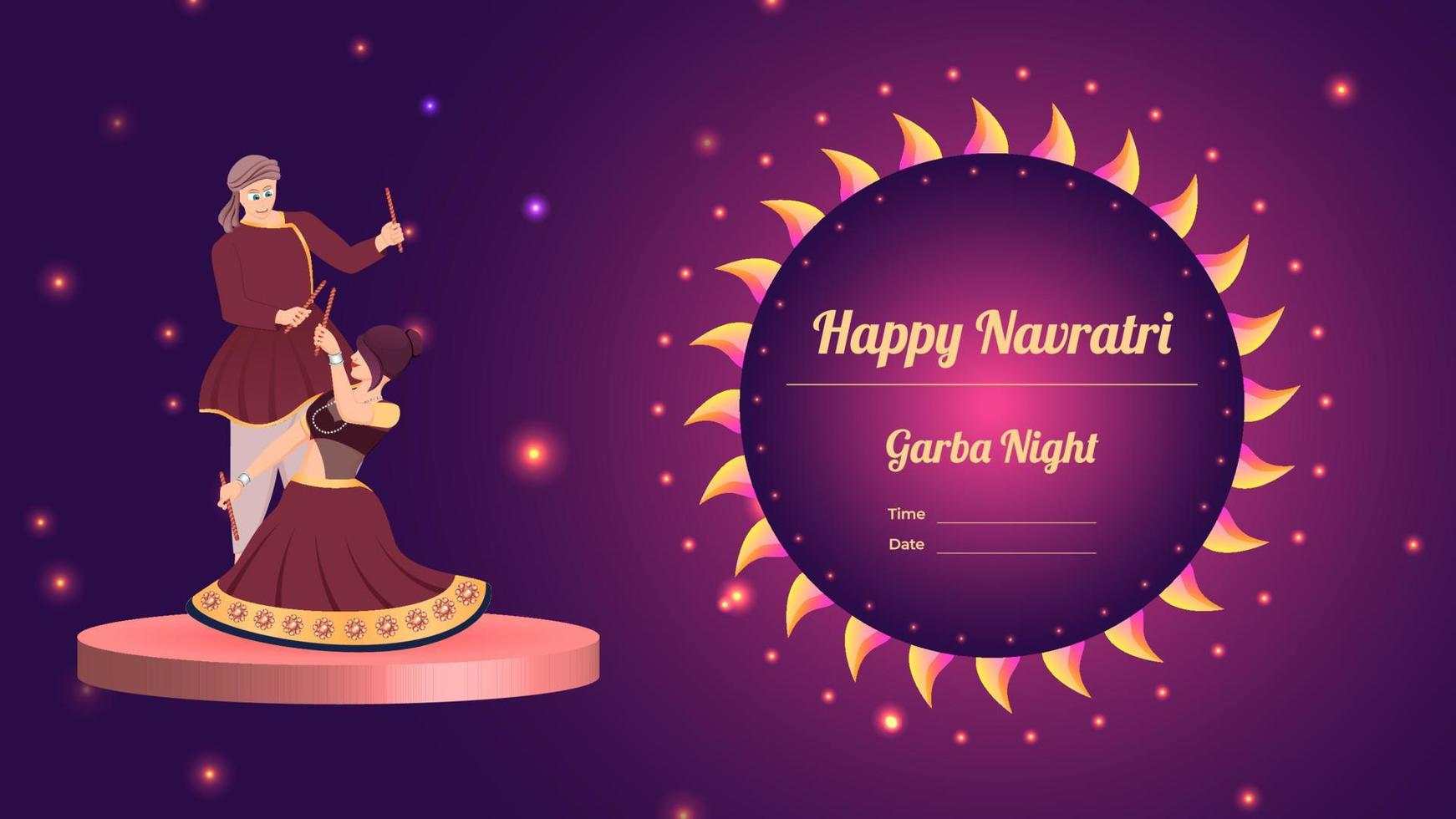 pareja dandiya vector banner, creativo dandiya vector, feliz navratri.