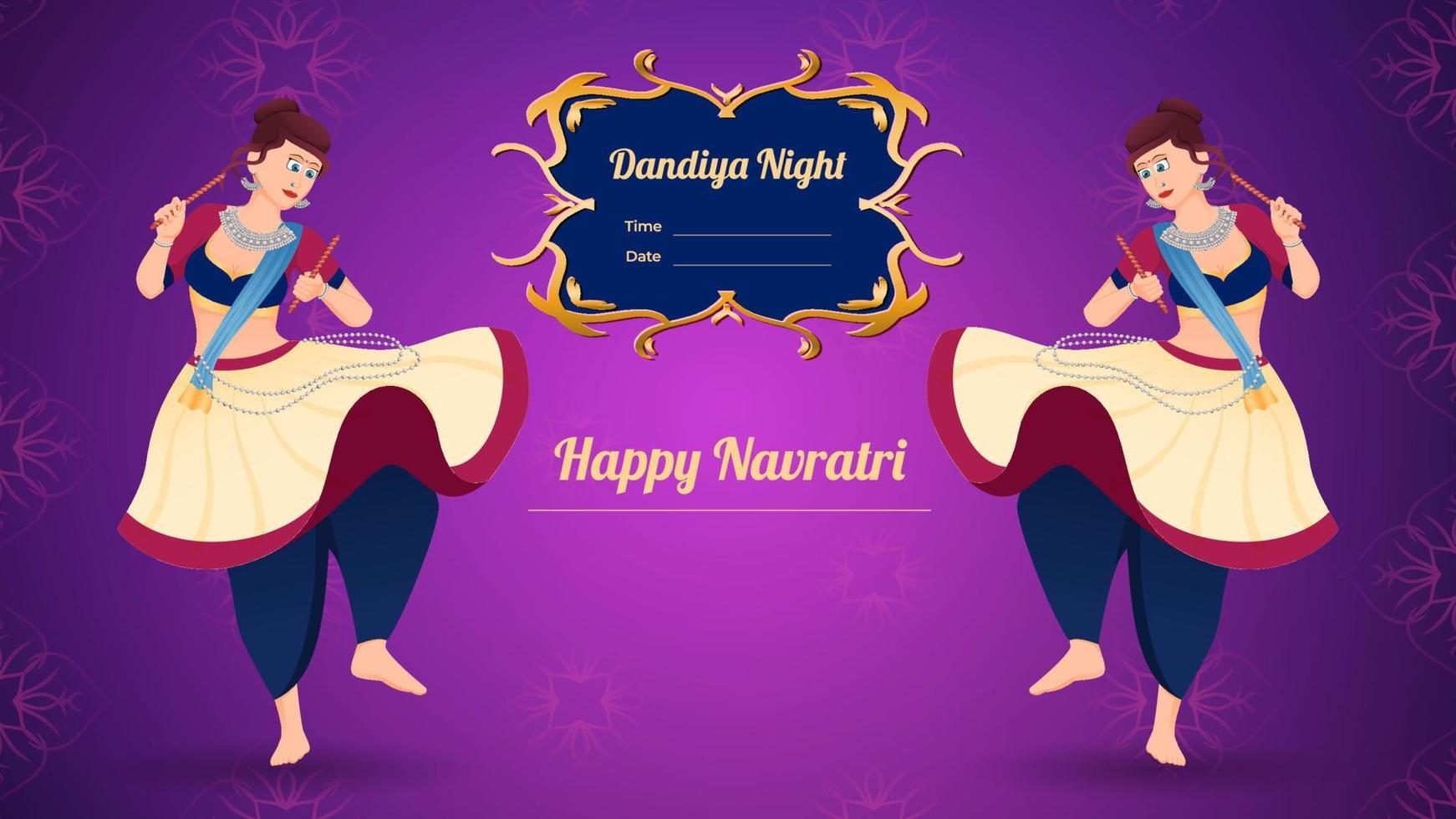 Dandiya vector banner, Happy Navratri.