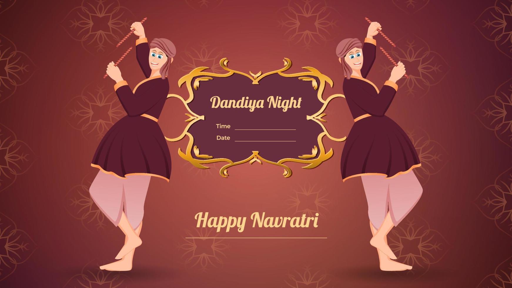 pancarta vectorial dandiya, feliz navratri. vector