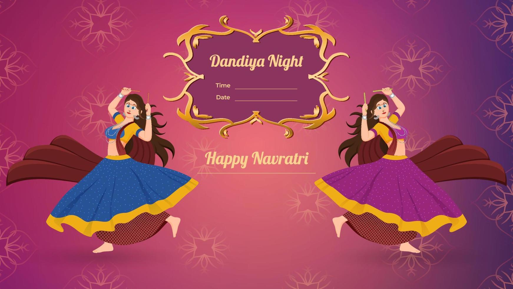Dandiya vector banner, Happy Navratri.