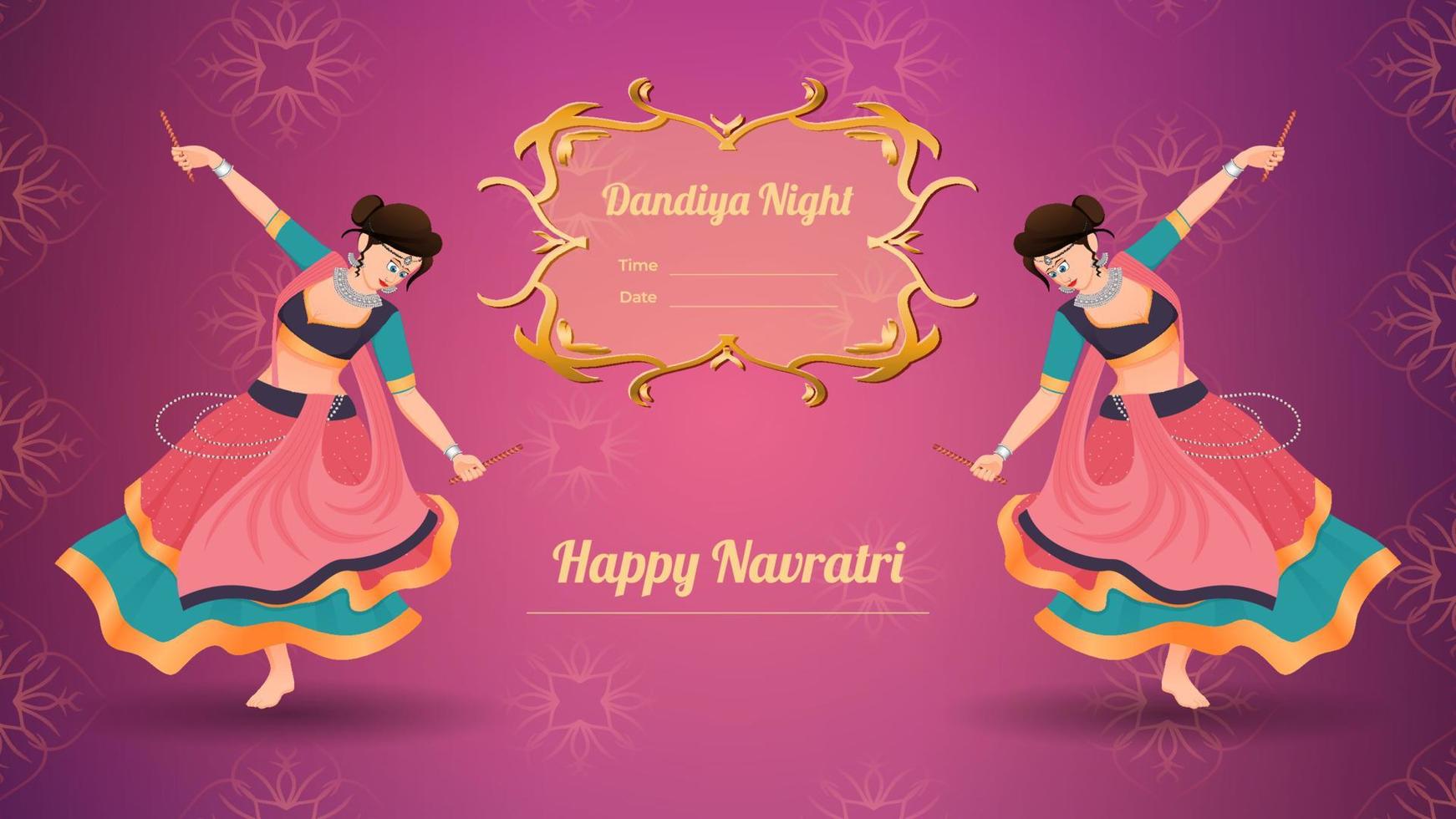Dandiya vector banner, Happy Navratri.