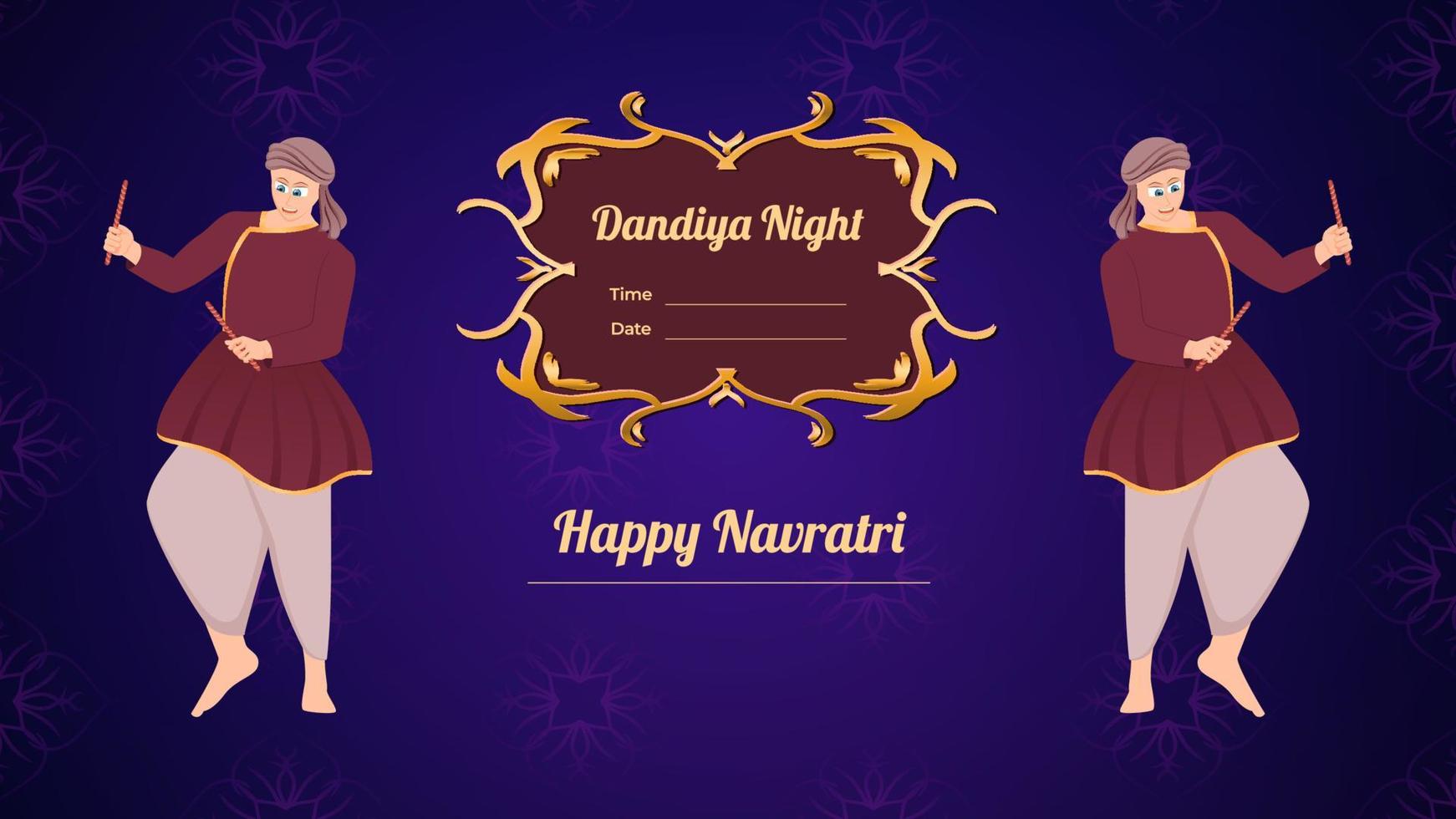 Dandiya vector banner, Happy Navratri.
