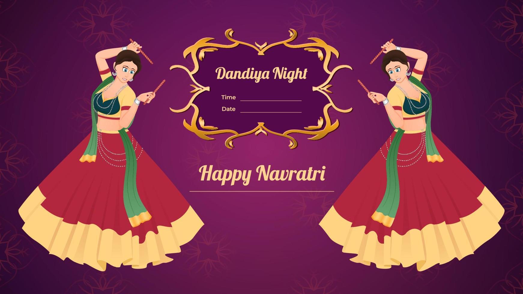 Dandiya vector banner, Happy Navratri.