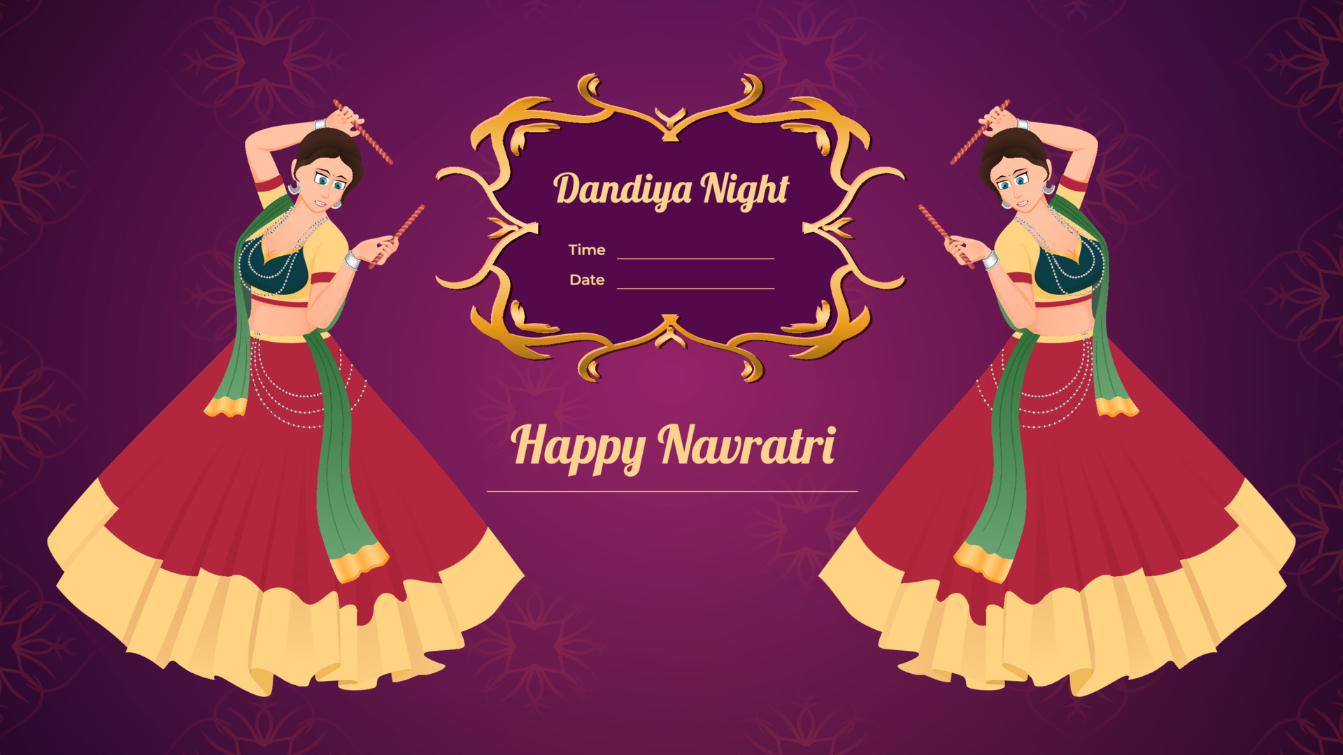 Dandiya vector banner, Happy Navratri. 11450328 Vector Art at Vecteezy