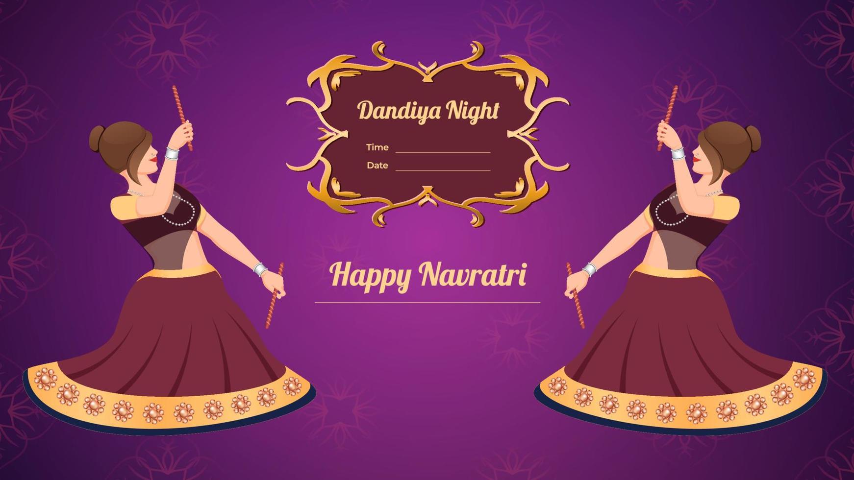 pancarta vectorial dandiya, feliz navratri. vector