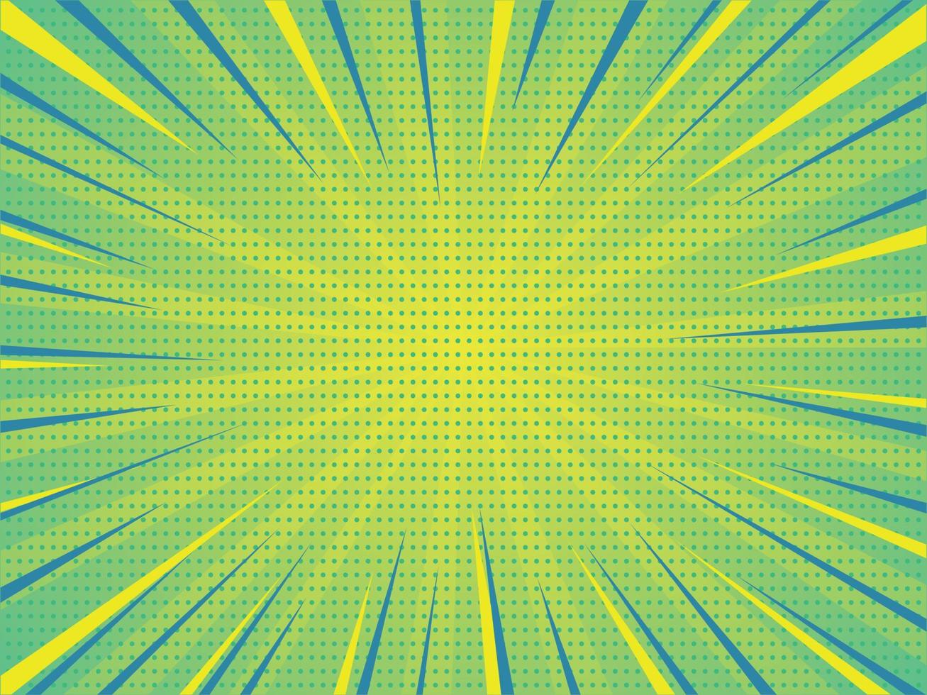Green pop art background comic style retro style vector graphic illustration. Retro background illustration.