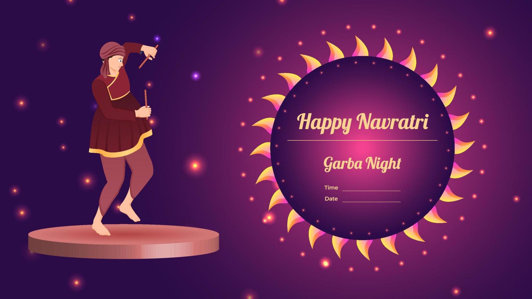 vector dandiya creativo, feliz navratri.