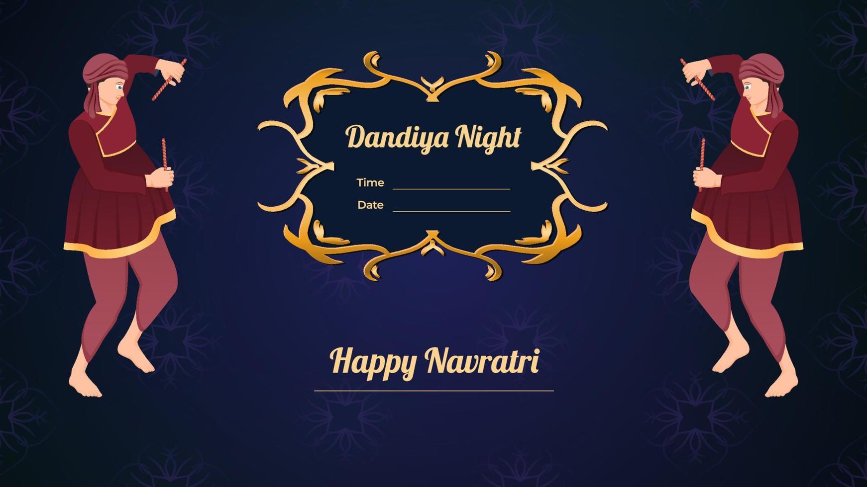 pancarta vectorial dandiya, feliz navratri. vector