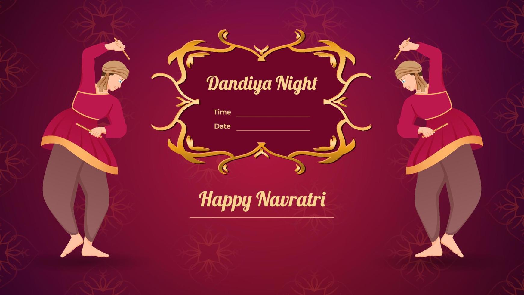 pancarta vectorial dandiya, feliz navratri. vector