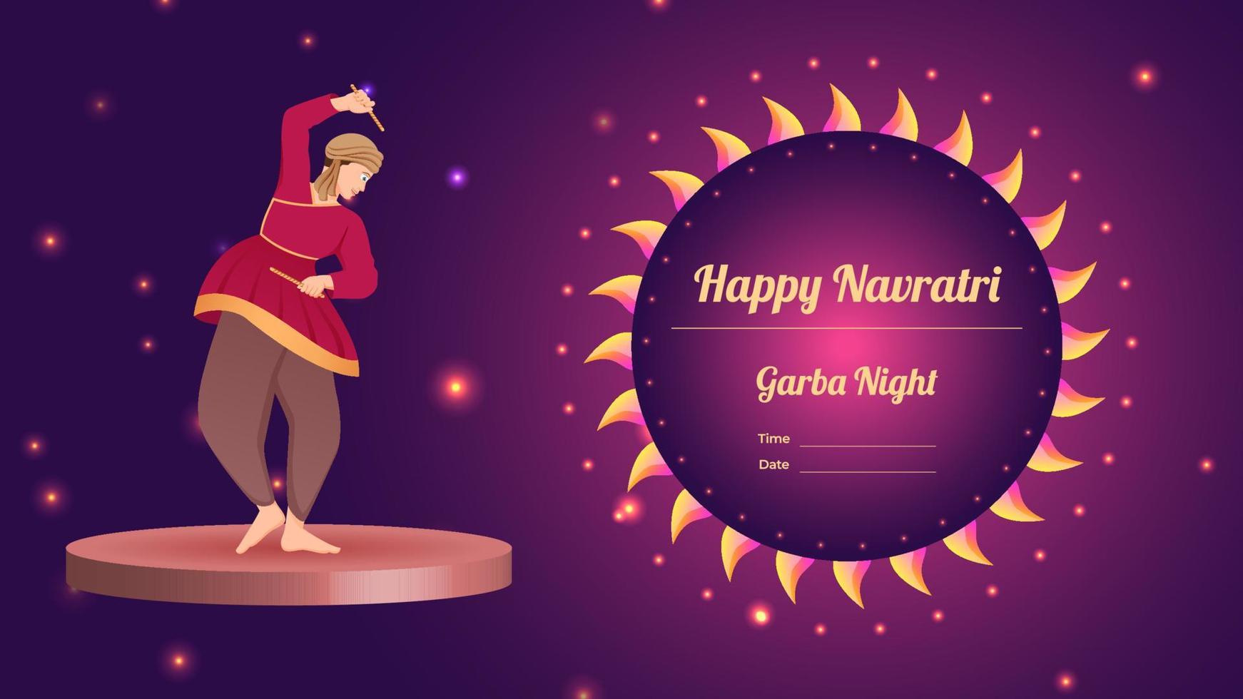 vector dandiya creativo, feliz navratri.