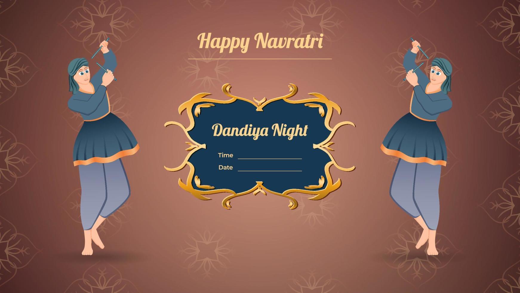 pancarta vectorial dandiya, feliz navratri. vector