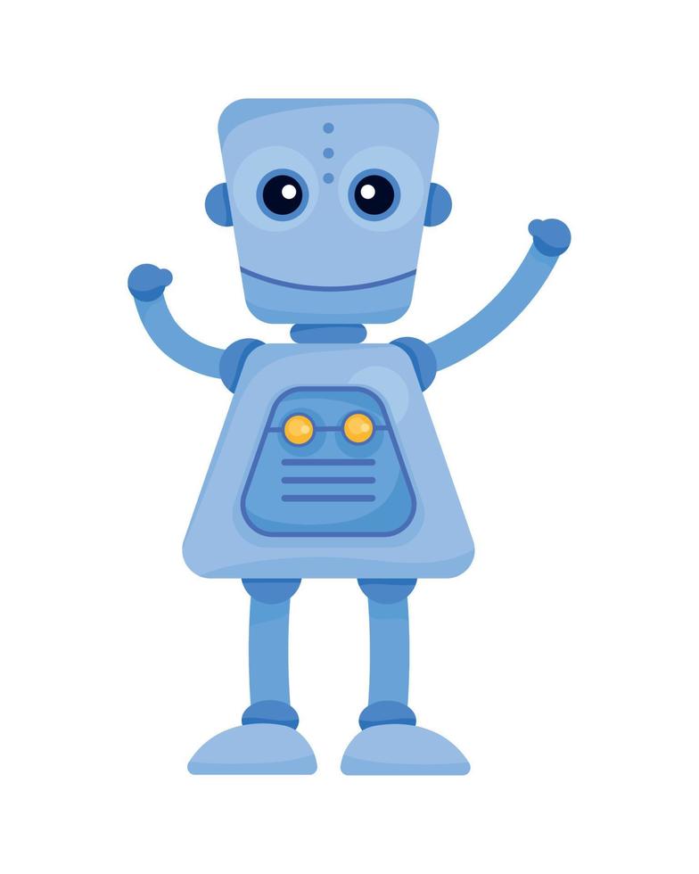 blue humanoid robot vector