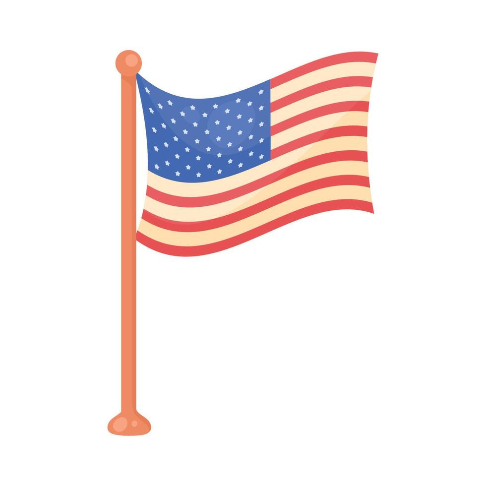 usa flag waving vector