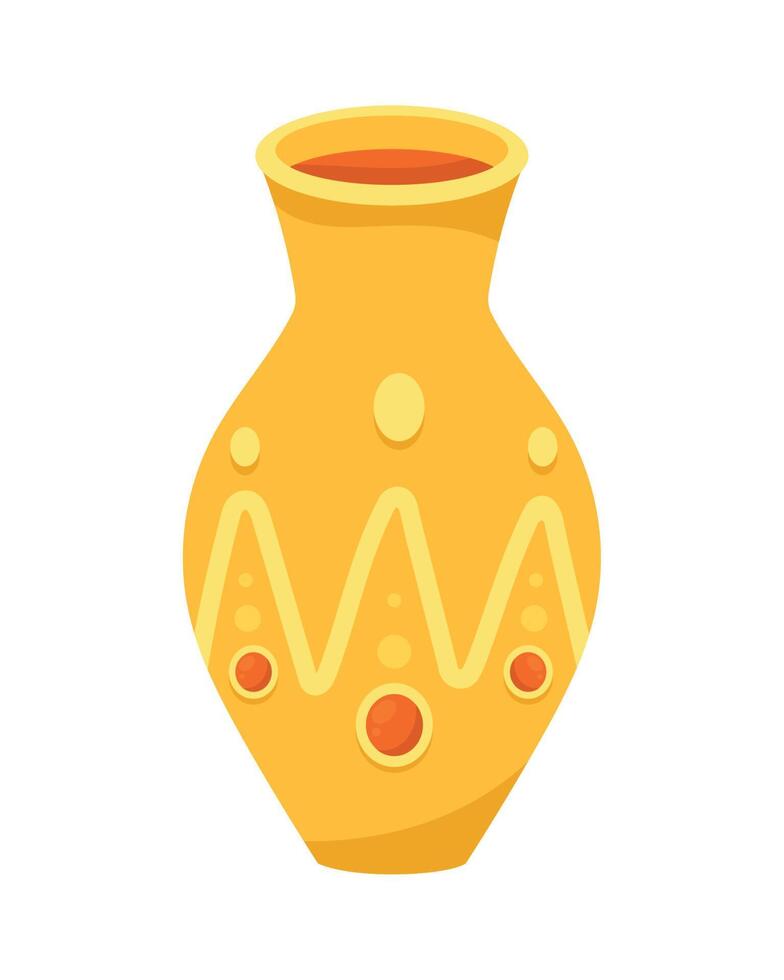 gold egyptian jar vector