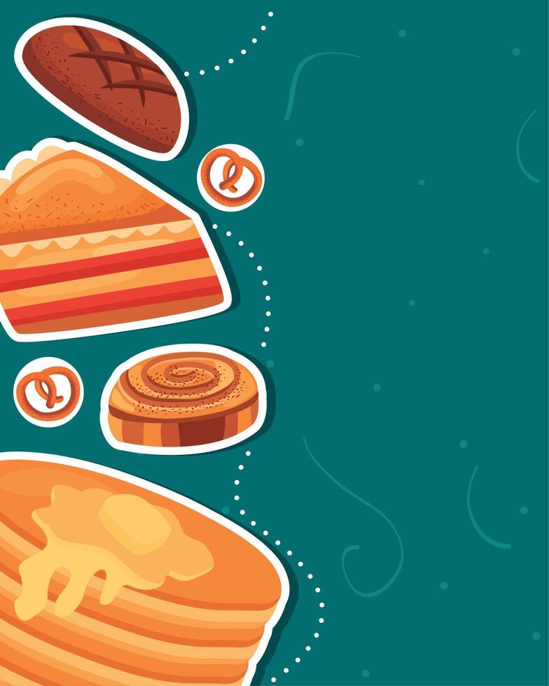 pancakes and cake vector