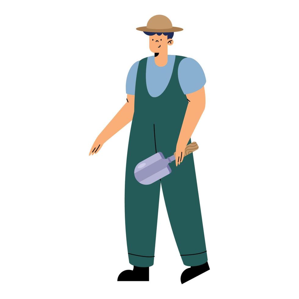 male farmer with spatule vector