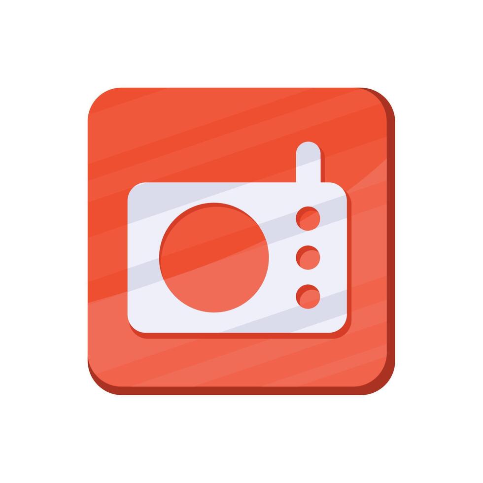 radio red app button vector