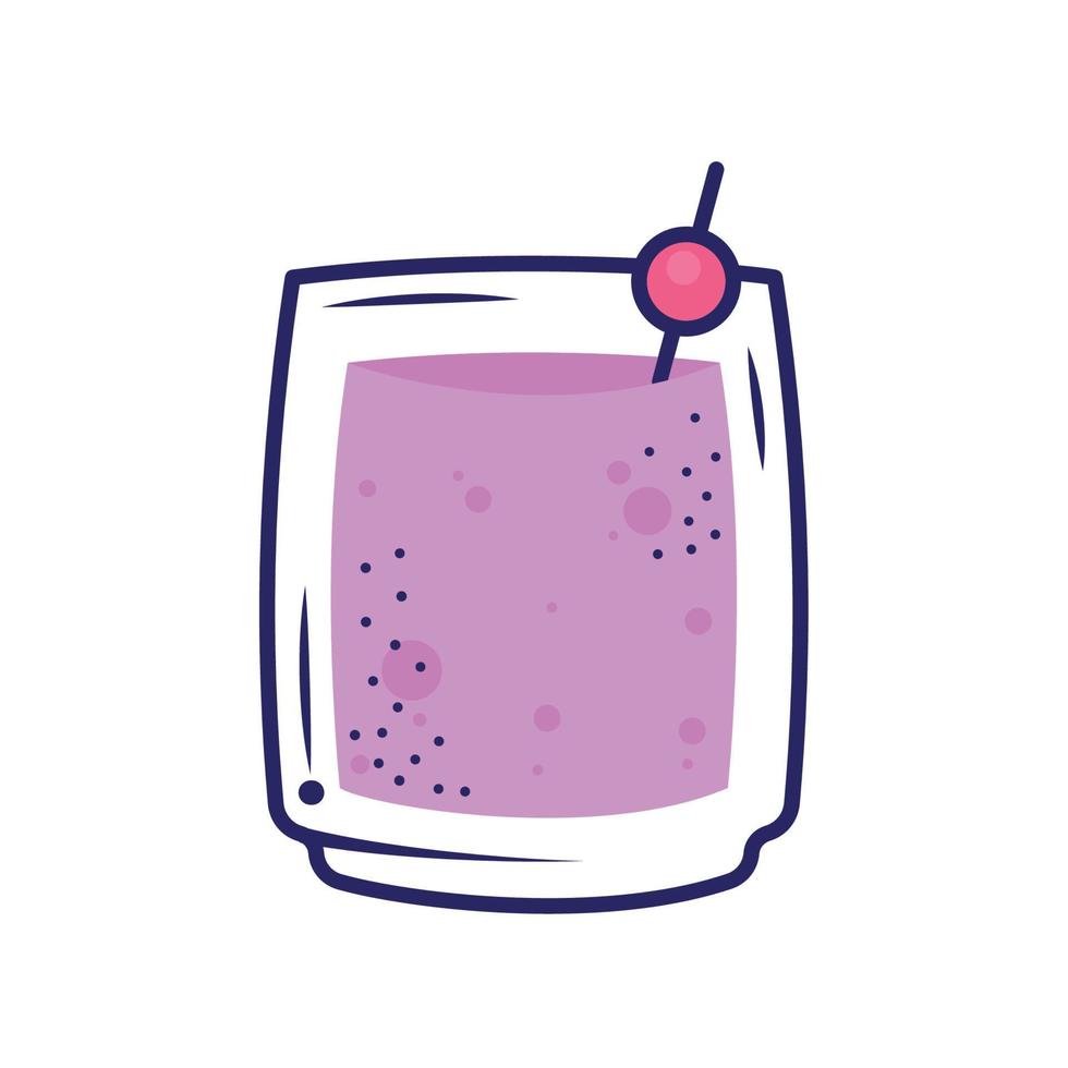 lilac tropical cocktail glass vector