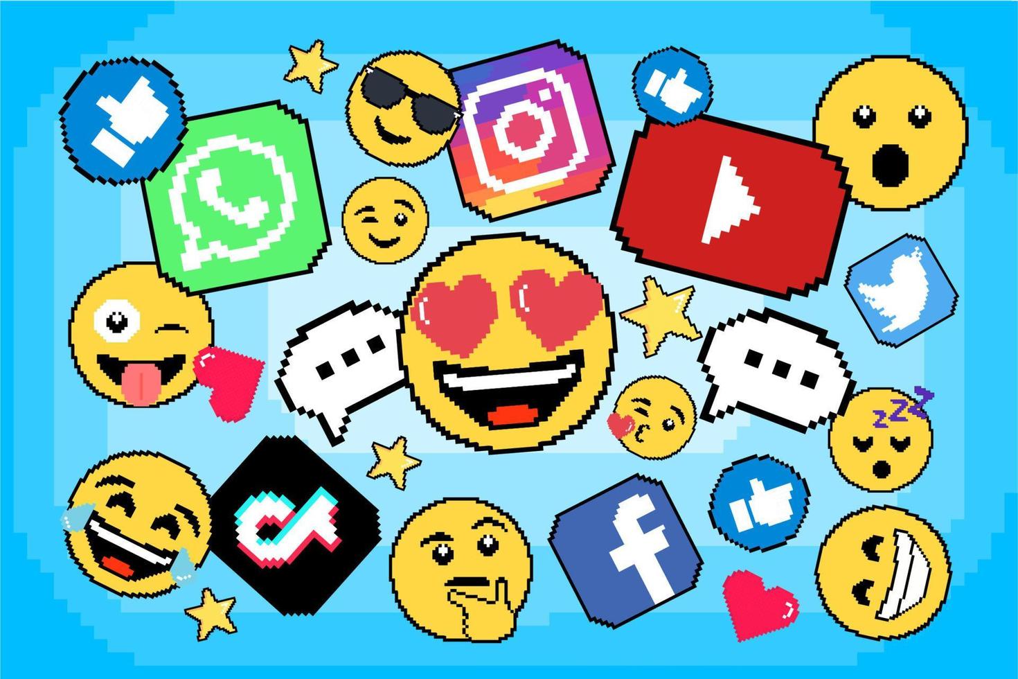 Social media icons composition vector