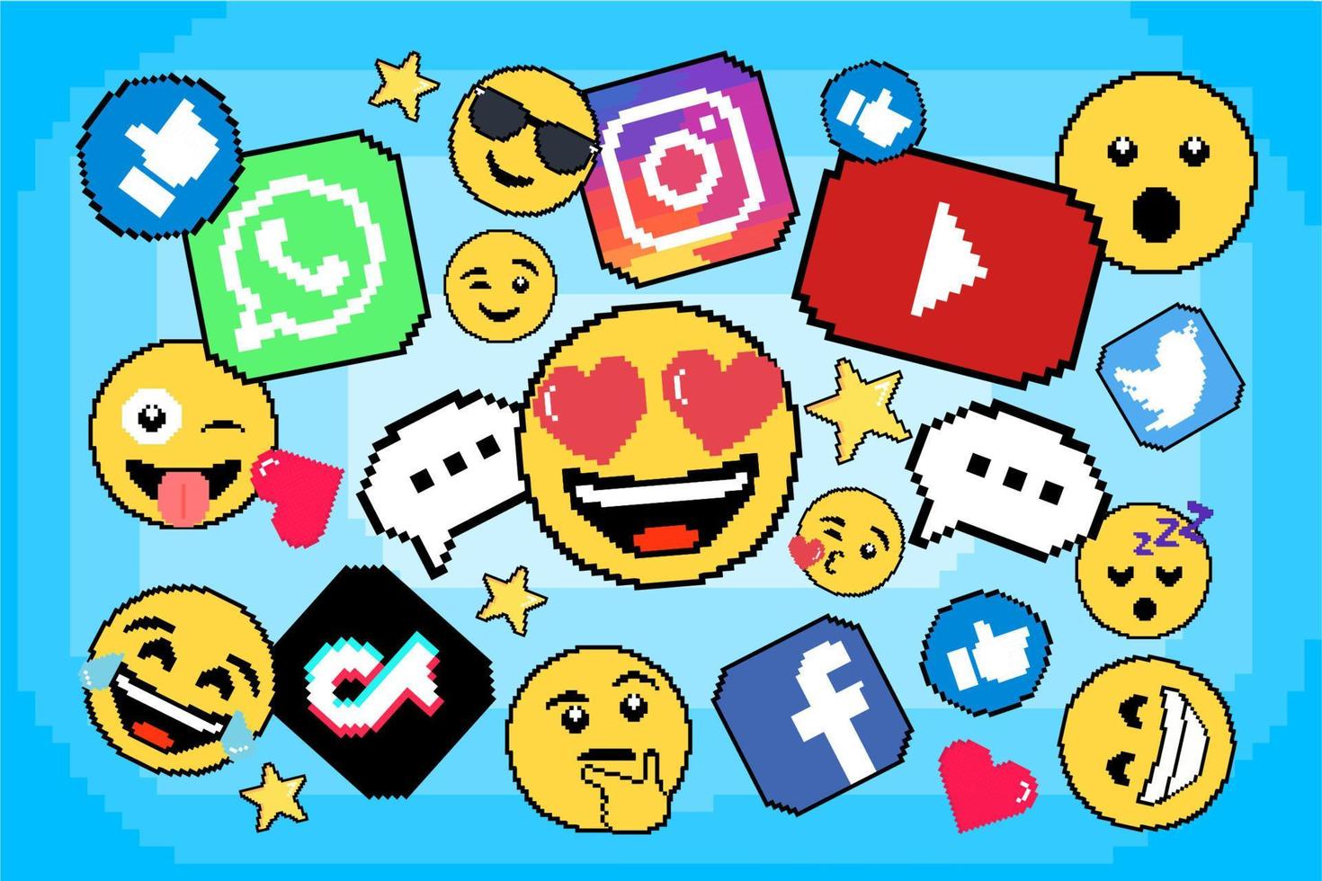 composición de iconos de redes sociales vector