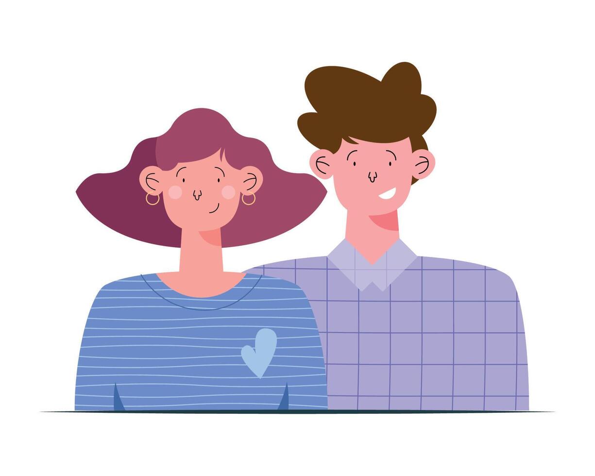 personaje de dibujos animados de pareja vector