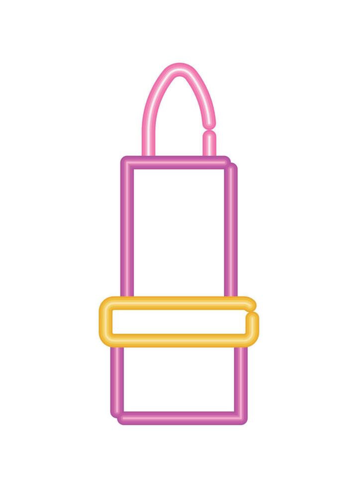 lipstick neon light style vector