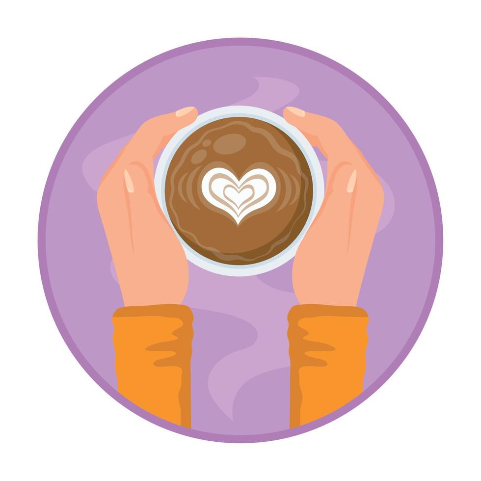 hands lifting coffee morning vector