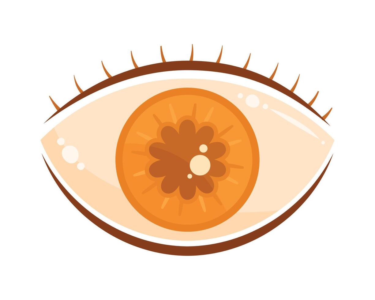 ojo naranja humano vector