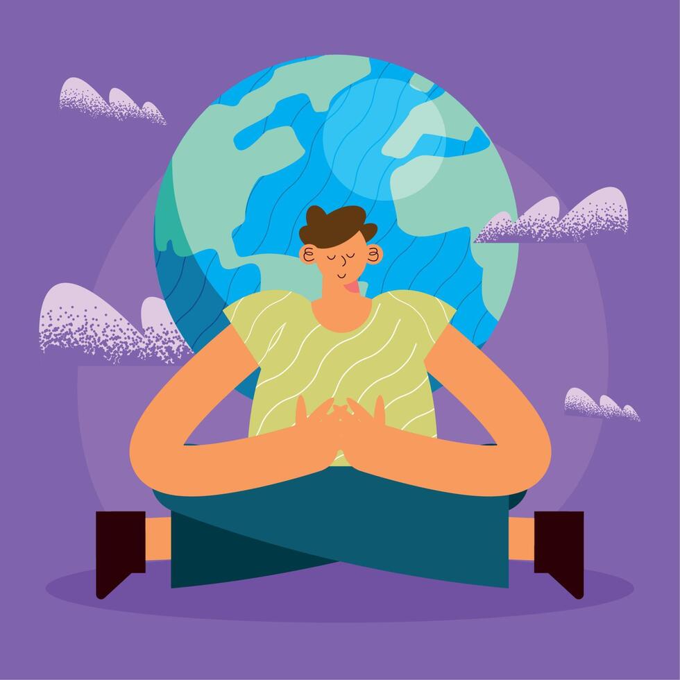 ecologist and earth planet vector