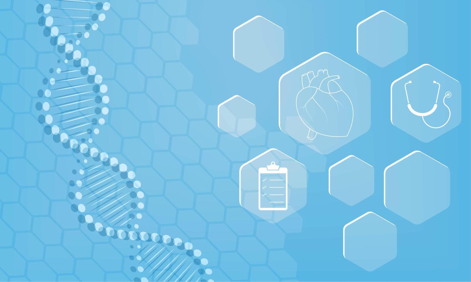 health poster with dna chain vector