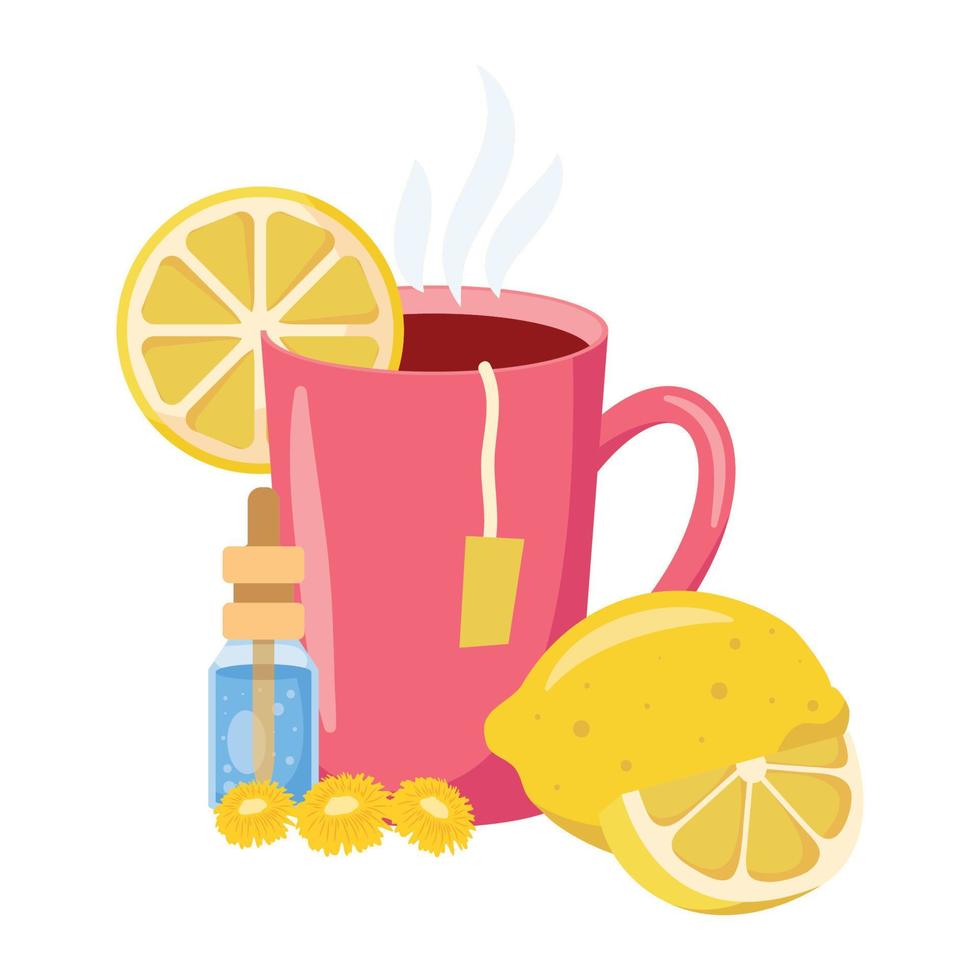 té de remedio casero vector