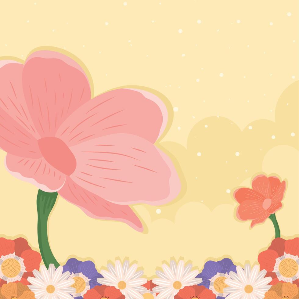 spring season garden vector