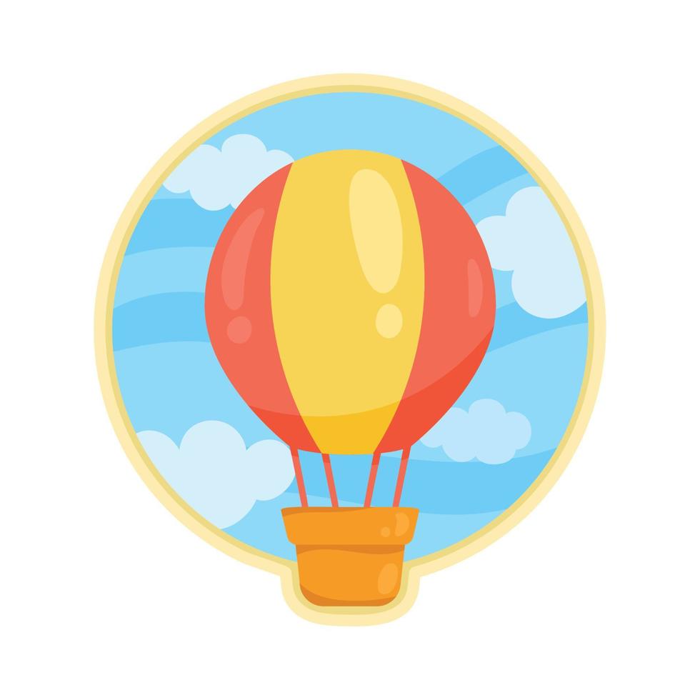 balloon air hot badge vector