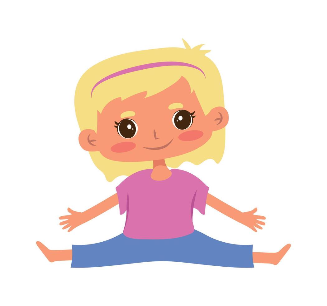 blond yoga girl vector