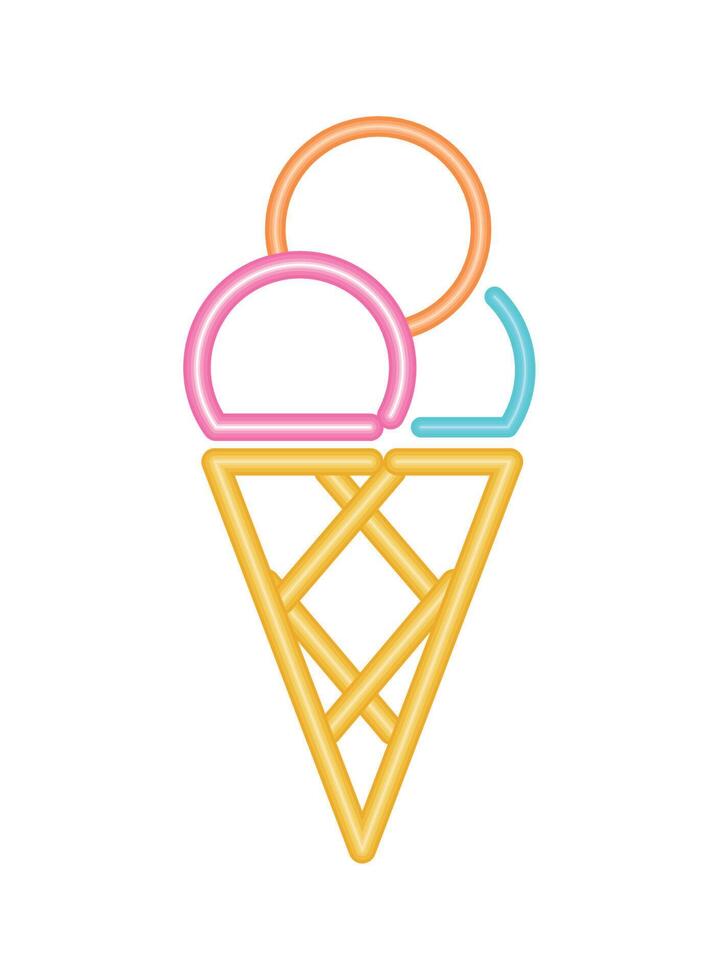 ice cream neon light style vector