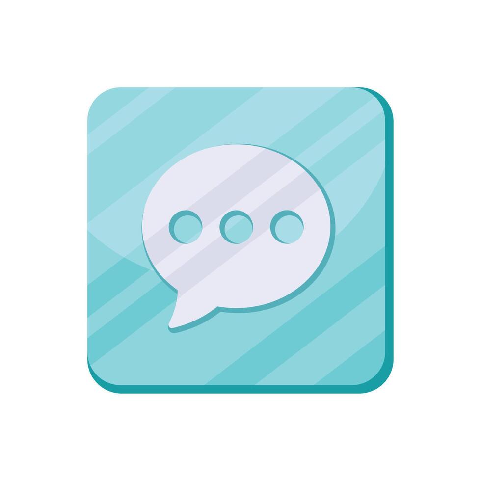 chat blue app button vector