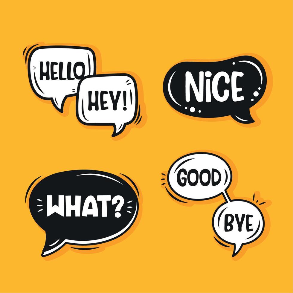 doodle expressions orange background vector