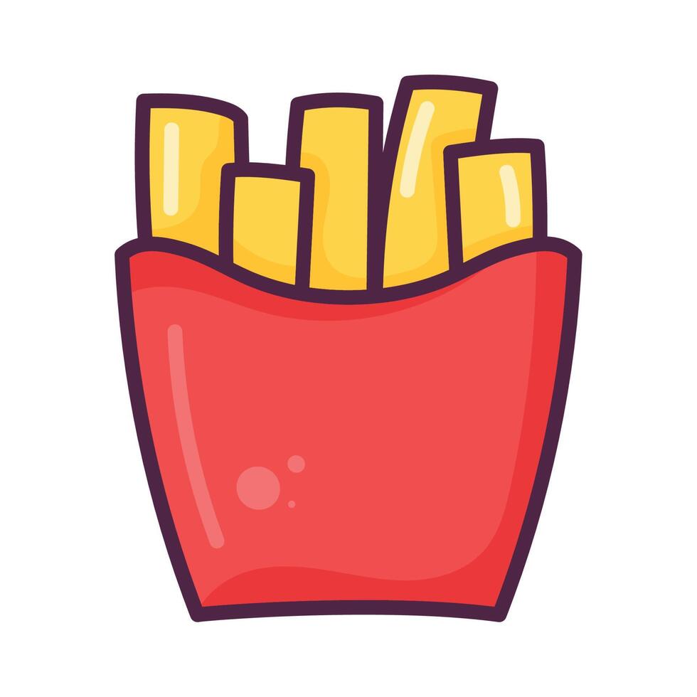 french fries fast food vector