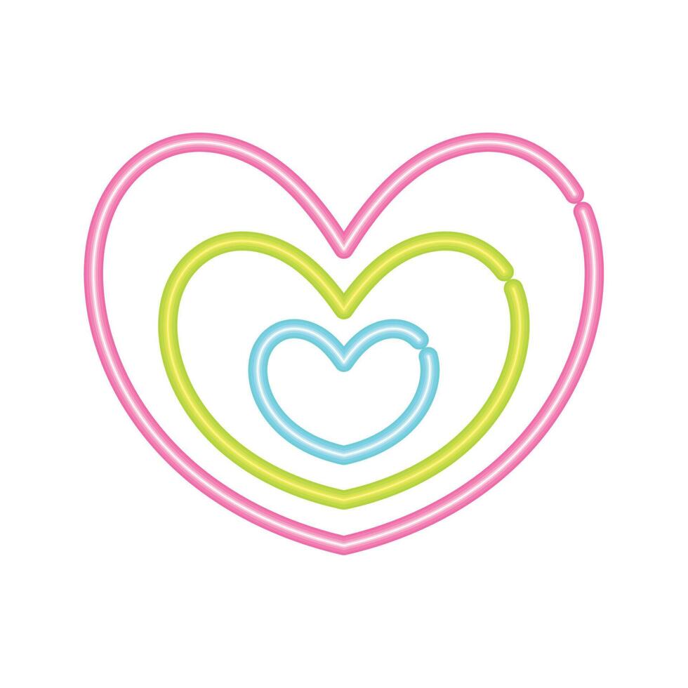 hearts neon light style vector