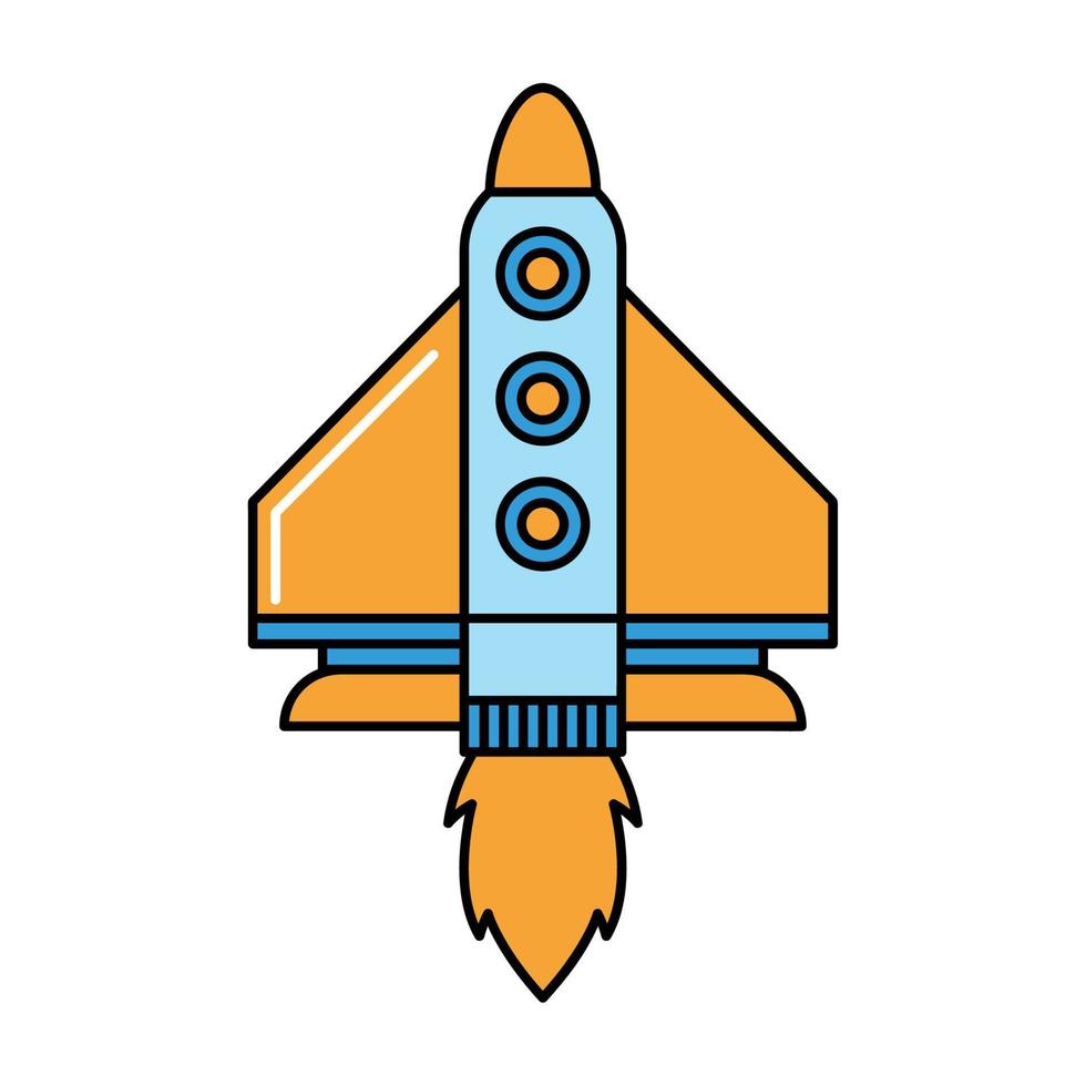 spaceship flying space outer vector