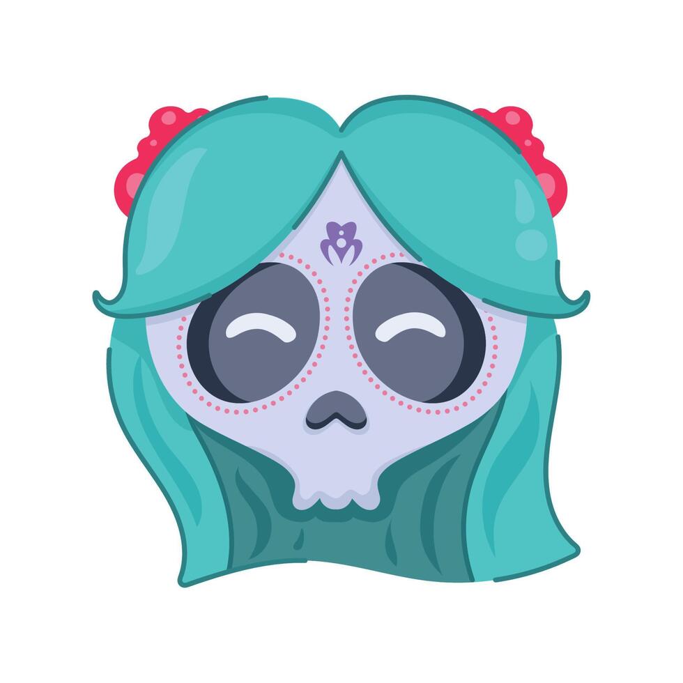 mexican female skull vector