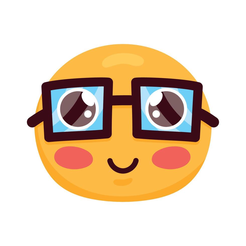 personaje de cara emoji genio vector