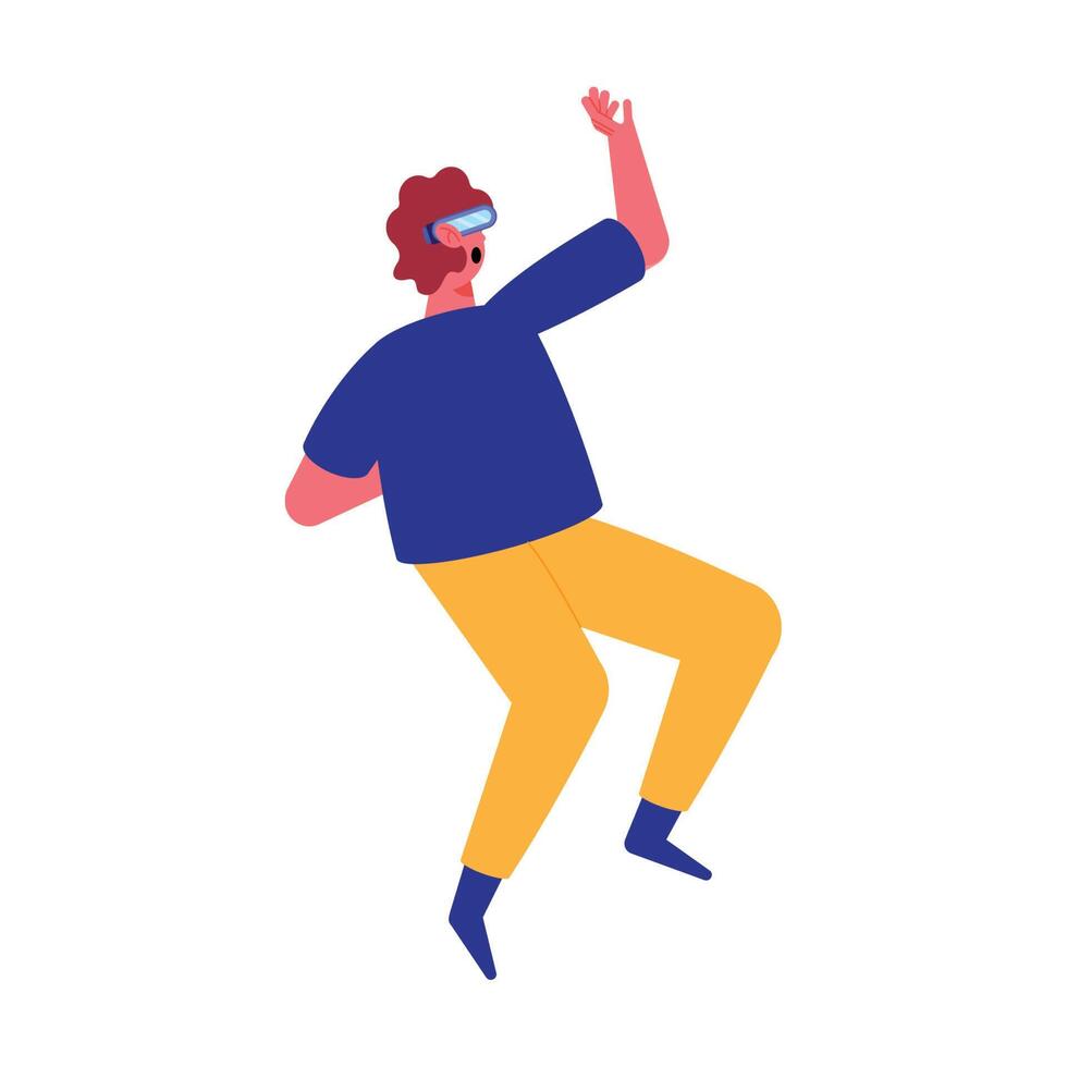 man using vr mask vector