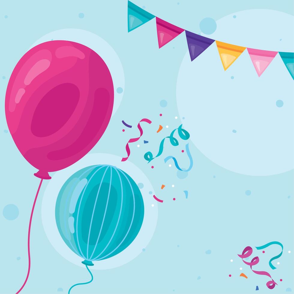 balloons helium and garlands vector