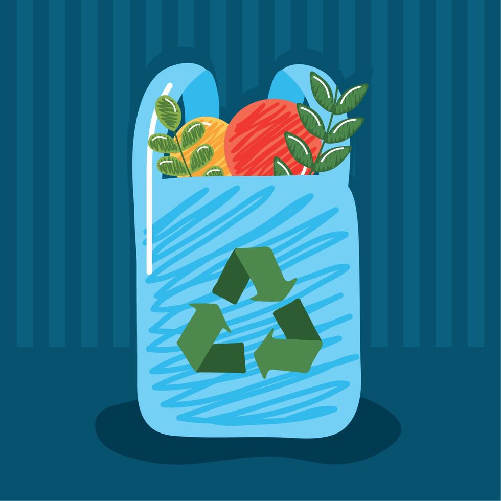 supermarket reusable bag vector